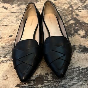 Cole Haan Black Leather Pointed Toe Flats- Camila Skimmer 8B